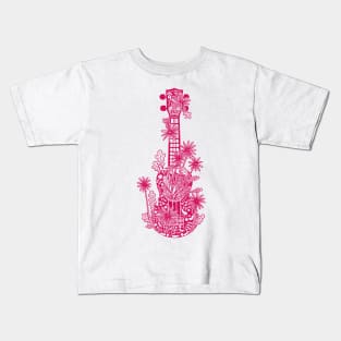 Floral ukulele - colorful Kids T-Shirt